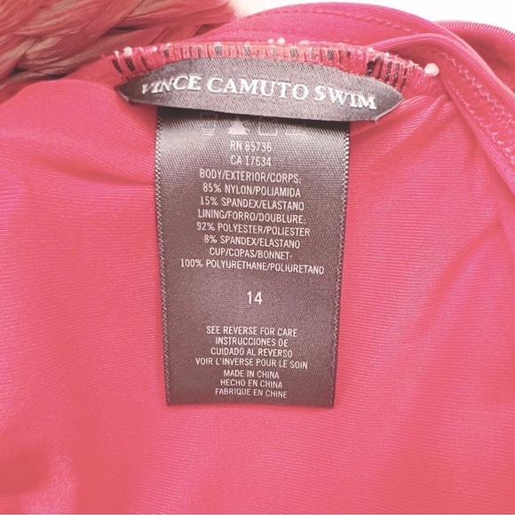 Vince Camuto Coral Swimsuit with Belt Size 14 - Picture 8 of 8